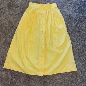 Sunny Yellow Button-Down Midi Skirt